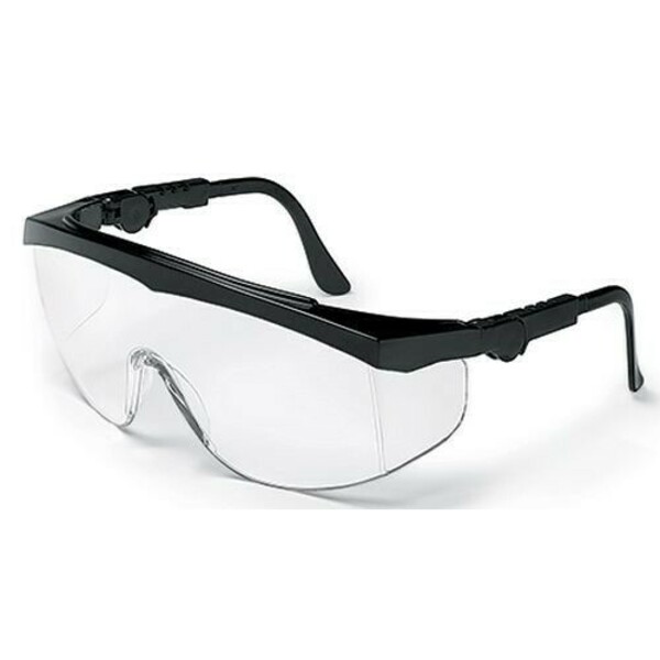Crews Safety Glasses, Blk/Clear Lens SWTK110